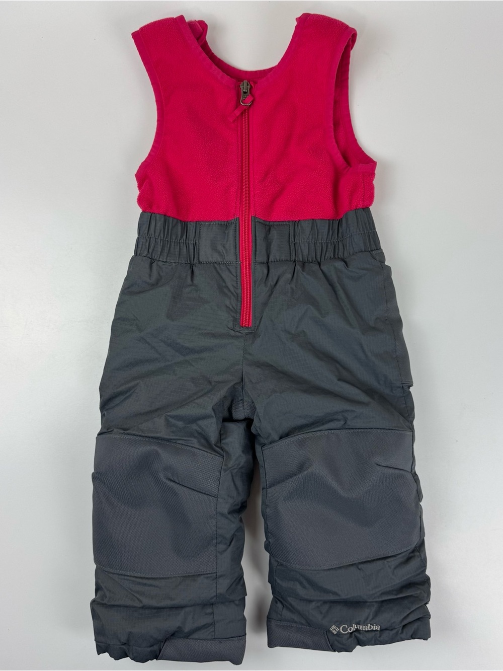 Columbia Girls Omni Tech Snow Bib Overall Pants Pink & Grey Toddler 18-24 Months